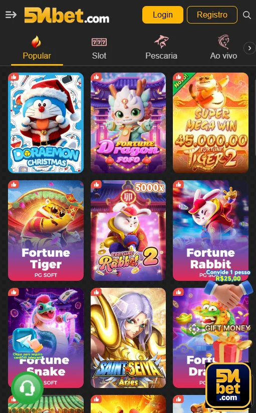 Jogos de cassino online com slots e mesas de blackjack